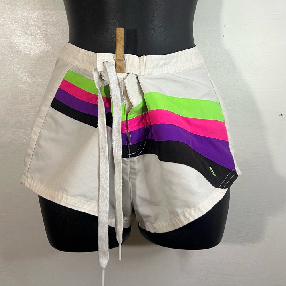 As is-1 dot sized ink stain-90s y2k OP ocean pacific women's small beach shorts